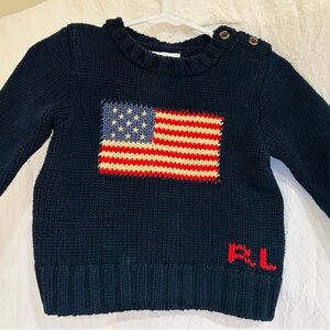 Ralph Lauren (with gift box!) Navy Blue Iconic Flag Sweater